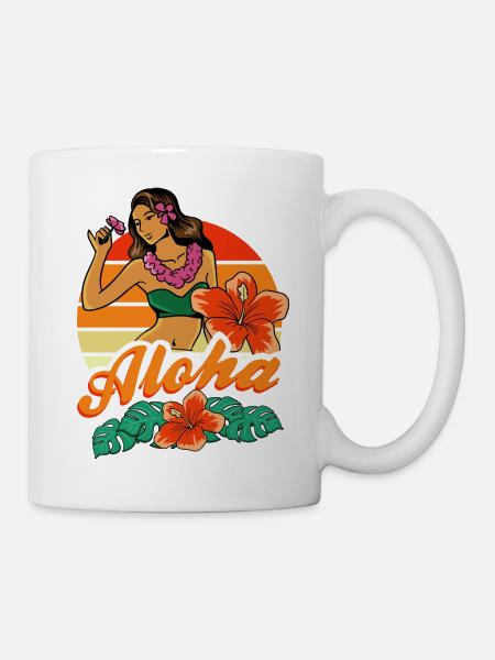 Hula Mädchen Aloha - Tasse - Weiß
