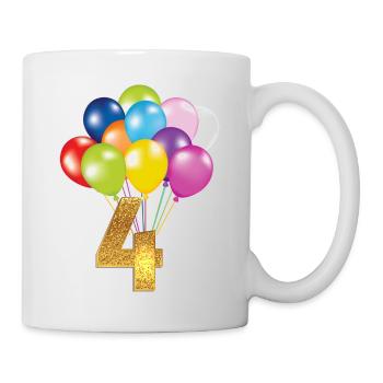 Joyeux anniversaire pour 4 enfants - Mug blanc - blanc - Droite
