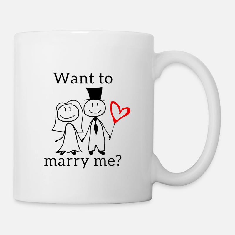Antrag zum heirtaen - Tasse - Weiß