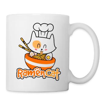 Neko ramen cat, Funny Ramen Cat, Ramen, Ramen Gift - Mug - white - Right