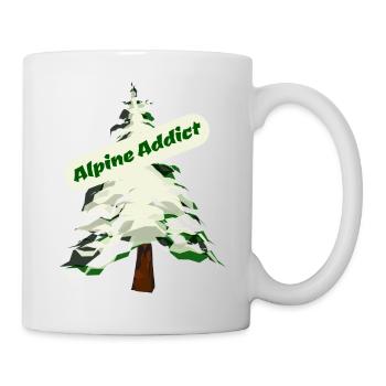Alpine Addict, Slalom ski, Fir Tree, Alpine Tree - Mug - white - Right