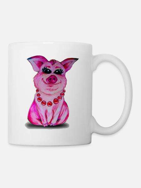 Peggy le cochon - Mug blanc - blanc