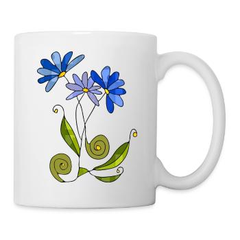 Blumen - Tasse - Weiß - Rechts