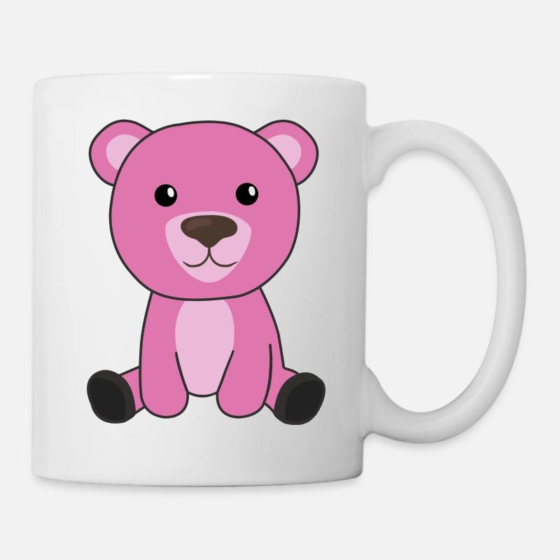 rosa Bär bunte Bärchen süß Tiere Teddy - Tasse - Weiß