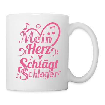 Schlager Herz Schlagermusik Schlagerparty Party - Tasse - Weiß - Rechts