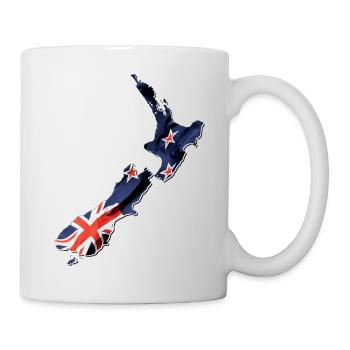 Vrai drapeau de la Nouvelle-Zélande - Carte du drapeau - Mug blanc - blanc - Droite