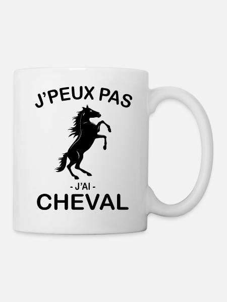 Je Peux Pas J'ai Cheval - Mug blanc - blanc