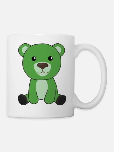 ours vert ours coloré animaux mignons ours - Mug blanc - blanc