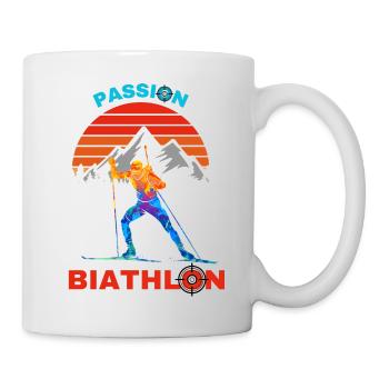 Passion Biathlon Wintersport Vintage - Tasse - Weiß - Rechts