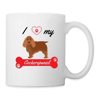 I love my Cockerspaniel Cocker Spaniel Hundeliebe - Tasse - Weiß - Rechts