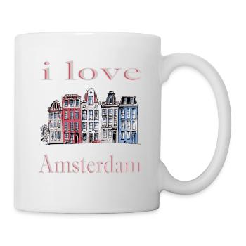I Love Amsterdam Ich liebe Amsterdam - Tasse - Weiß - Rechts