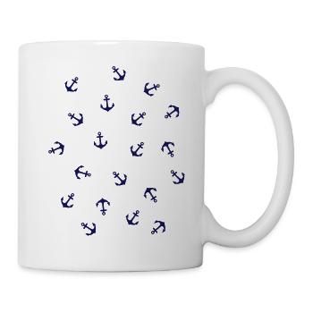 Viele Anker maritim Segeln Schifffahrt Seefahrer - Tasse - Weiß - Rechts