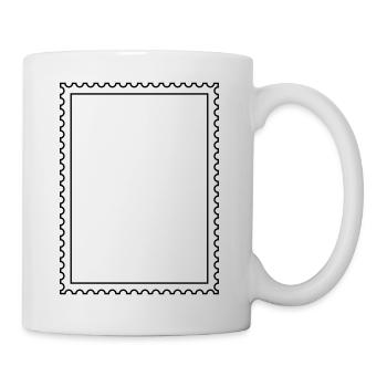 Briefmarke - Tasse - Weiß - Rechts