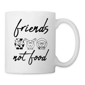 friends not food - vegan vegetarier animal amour des animaux - Mug blanc - blanc - Droite