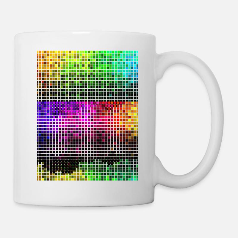 Conception colorée de la mosaïque discokugel - Mug blanc - blanc