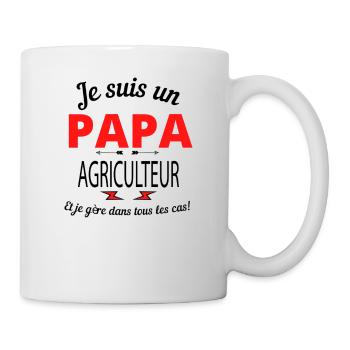 Papa et AGRICULTEUR - Mug blanc - blanc - Droite