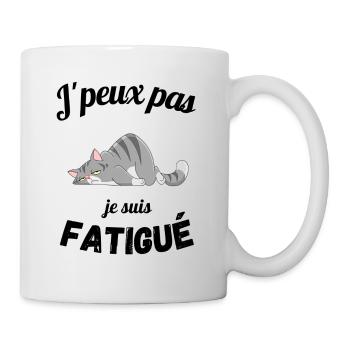 T-shirt j'peux pas je suis fatigué cadeau - Mug blanc - blanc - Droite