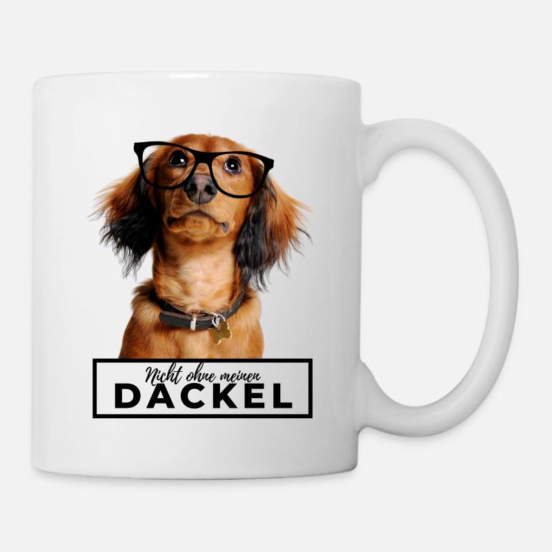 Nicht ohne meinen Dackel - Dackel mit Brille - Tasse - Weiß