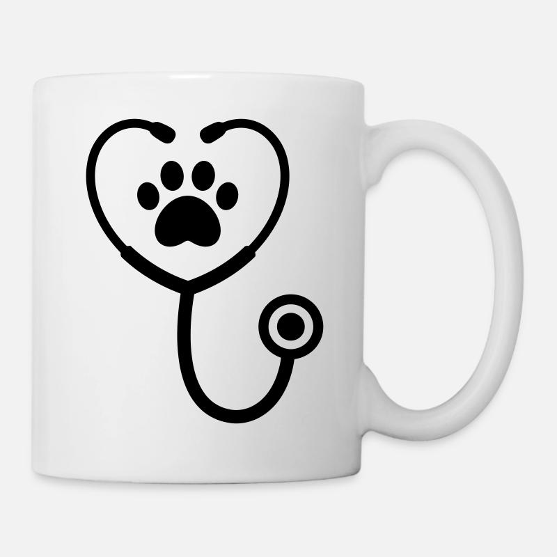 Icône de patte de vétérinaire - Mug blanc - blanc