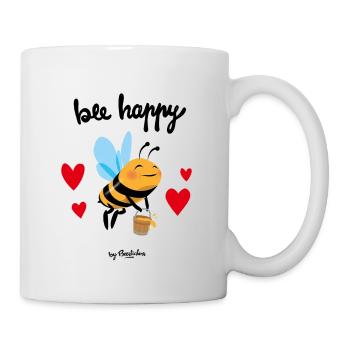 Bee happy black - Tasse - Weiß - Rechts