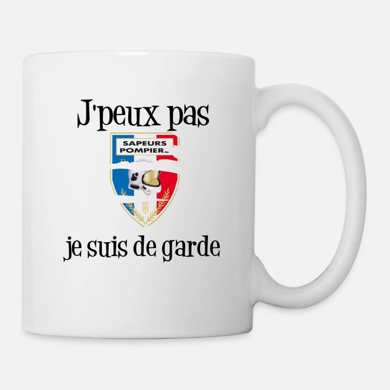 J'peux pas je suis de garde pompier cadeau - Mug blanc - blanc