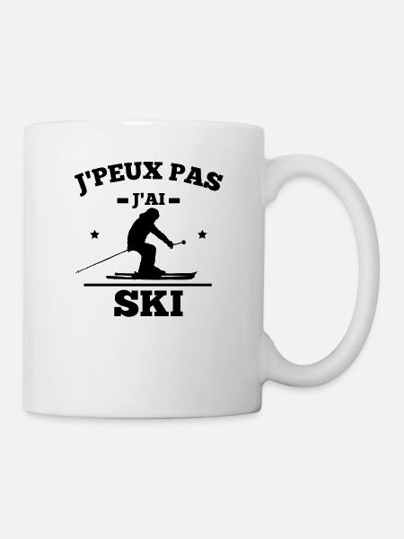 J peux Pas j ai Ski - Mug blanc - blanc