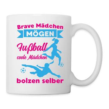 Coole mädchen bolzen selber Sport Fußball Trainer - Tasse - Weiß - Rechts