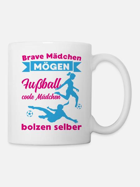 Coole mädchen bolzen selber Sport Fußball Trainer - Tasse - Weiß