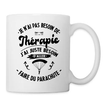 Parachutisme Homme Femme Saut en Parachute Cadeau - Mug blanc - blanc - Droite
