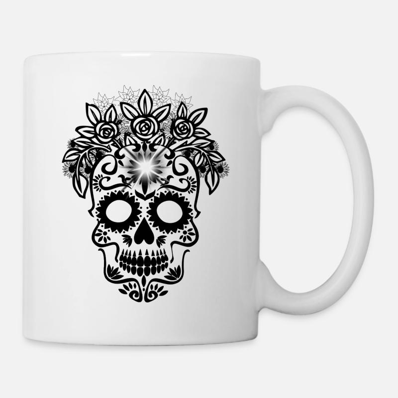 Kunst des Zucker-Schädels - Tasse - Weiß