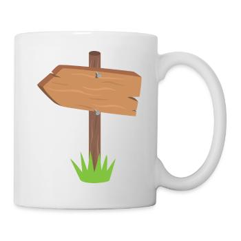 Schild - Tasse - Weiß - Rechts
