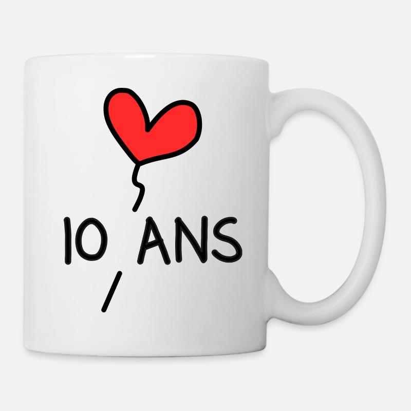 10 ANS. ANNIVERSAIRE. HAPPY BIRTHDAY. JOYEUX ANNIV - Mug blanc - blanc