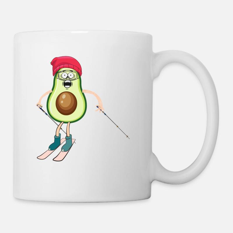 Avocat sur ski - Mug blanc - blanc