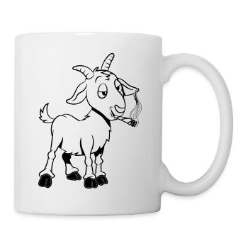 Ziege kiffen joint - Tasse - Weiß - Rechts