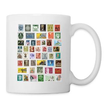 Gestaltung von Briefmarken - Tasse - Weiß - Rechts