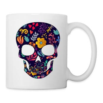 Skull Skull Flower Flowers - Mug - white - Right