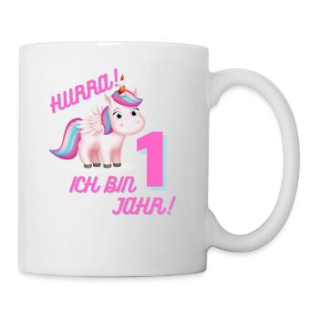 1 Geburtstag,Mädchen - Tasse - Weiß - Rechts
