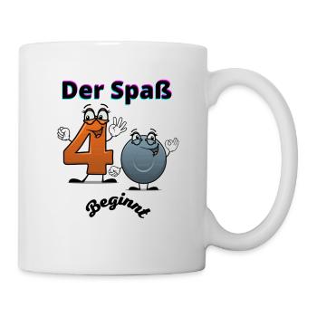 lustig 40 jahre - Tasse - Weiß - Rechts