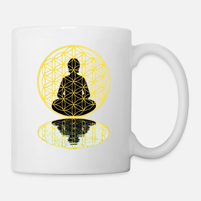 Fleur de la vie Méditation - Mug blanc - blanc