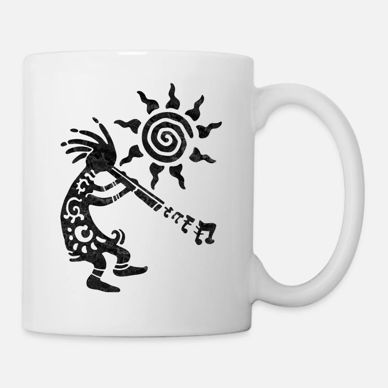 Native American Kokopelli Musican With Flute 2 - Tasse - Weiß
