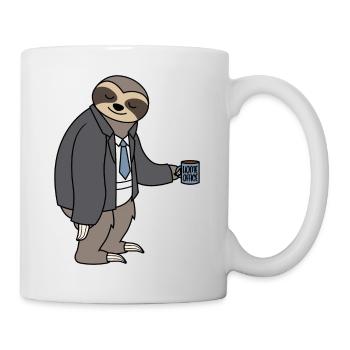 Faultier Homeoffice Homeofficer Unterhose Kaffee - Tasse - Weiß - Rechts
