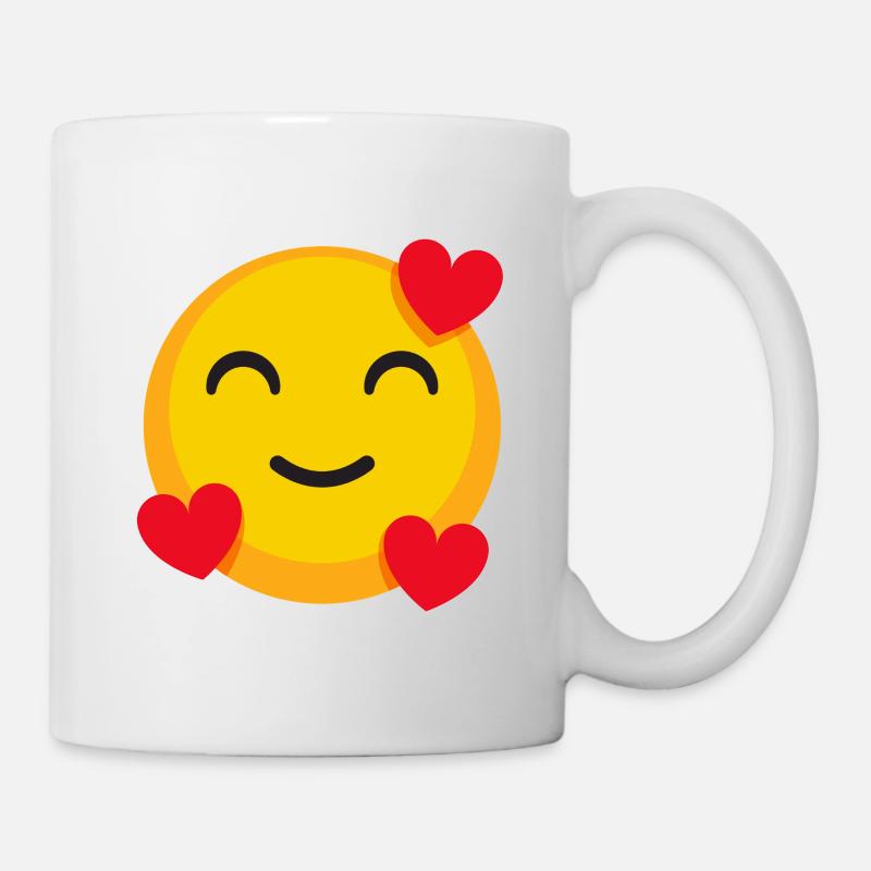 Emoji d’amour heureux - Mug blanc - blanc