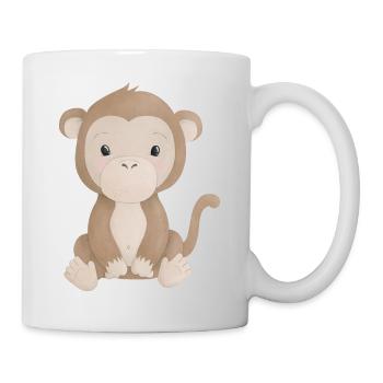Affe - Tasse - Weiß - Rechts