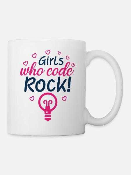 filles qui codent rock 01 - Mug blanc - blanc
