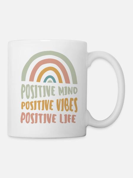 Positive Mind Positive Vibes Vie positive - Mug blanc - blanc