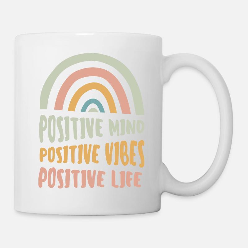 Positive Mind Positive Vibes Vie positive - Mug blanc - blanc