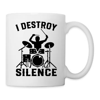 I Destroy Silence Drummer Drums - Tasse - Weiß - Rechts