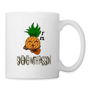 Singing with passion / Chant / Ananas / Proverbes - Mug blanc - blanc - Droite