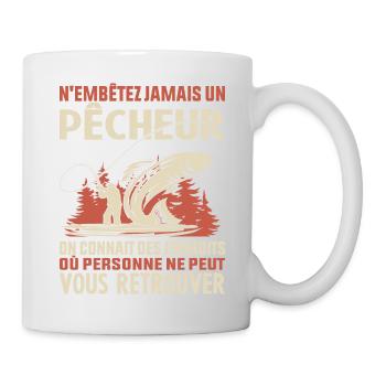 Chemise de pêcheur Papa pêcheur cadeau pêcheur - Mug blanc - blanc - Droite