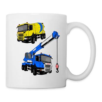 Grue - Grue - Bétonneur camion - Mug blanc - blanc - Droite